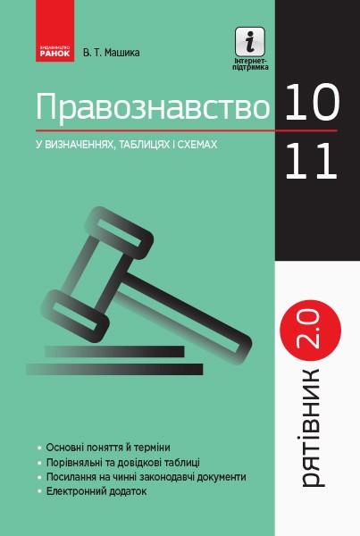 Фото Правознавство 10 - 11 класи. У визначеннях, таблицях і схемах. Рятівник 2.0